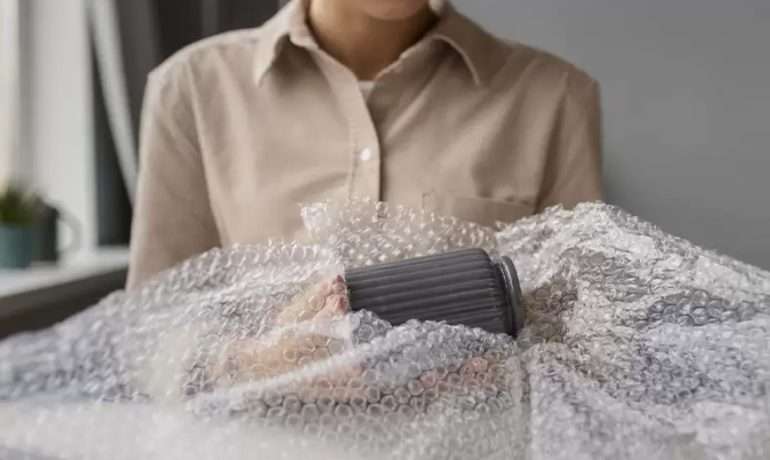 Организация хранения с помощью пузырчатой пленки